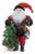 Plaid Santa Figurine with Tree and Lantern For Sale