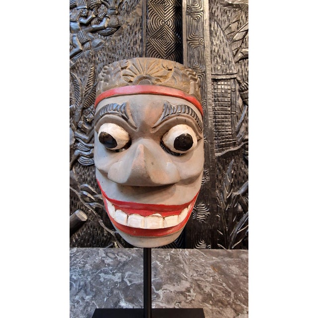 Balinese Mask on a Stand, 1950s For Sale - Image 3 of 7
