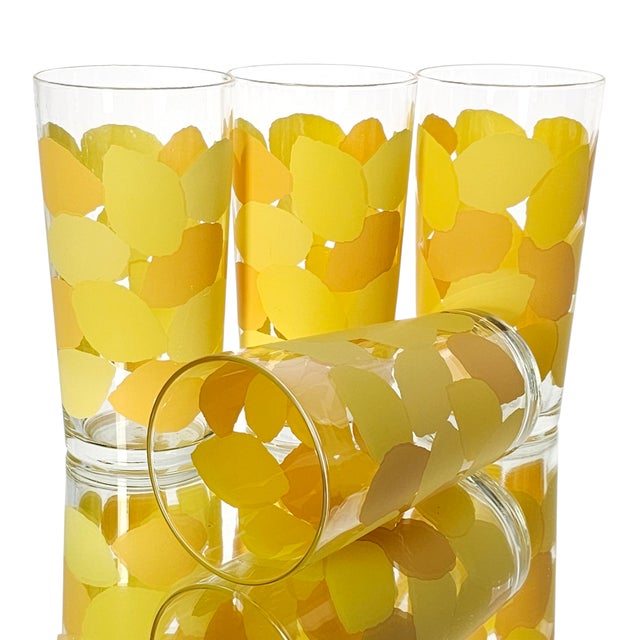 Traditional Libby Lemon Yellow Vintage Iced Tea Tumblers – Set of 4 Large Mid-Century Glasses For Sale - Image 3 of 9