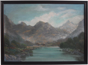 Former Czechoslovakian Artist, Landscape, 1960s, Oil Painting on Fiberboard, Framed