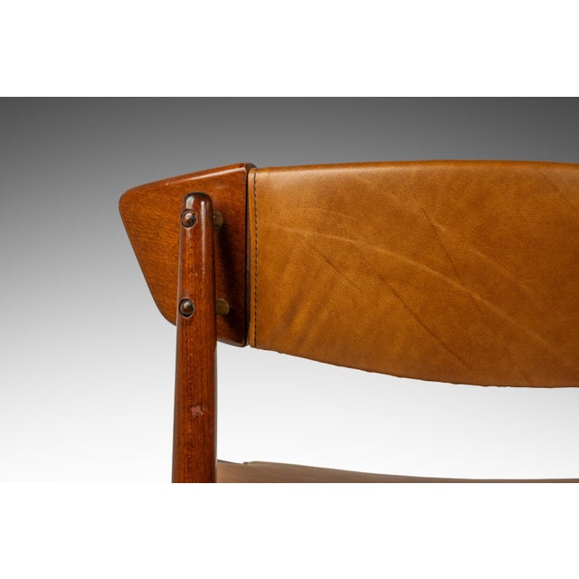 1960s Danish Modern Dining Chairs in Beech & Leather Attributed to Ib Kofod-Larsen for Selig, Denmark - Set of 4 For Sale - Image 11 of 18