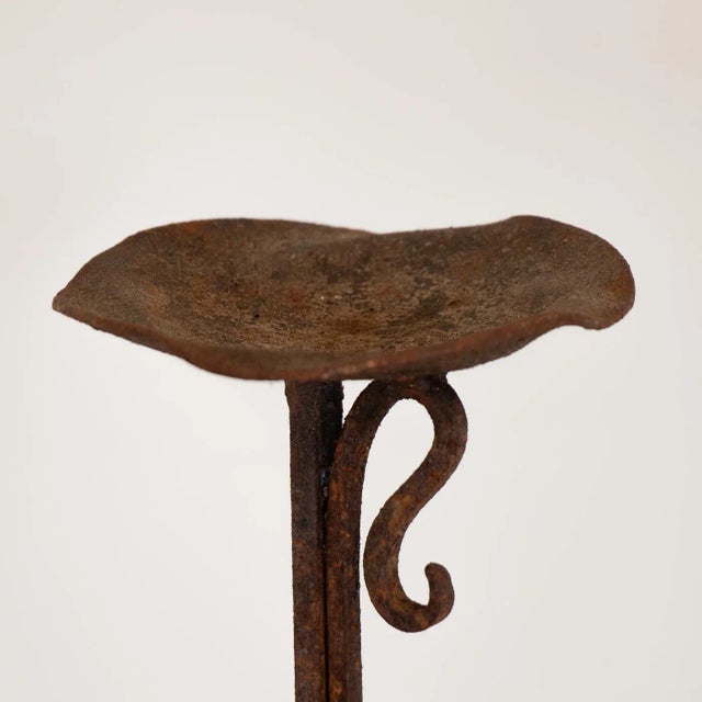 1940s Tall French Iron Candlestick For Sale In Los Angeles - Image 6 of 9