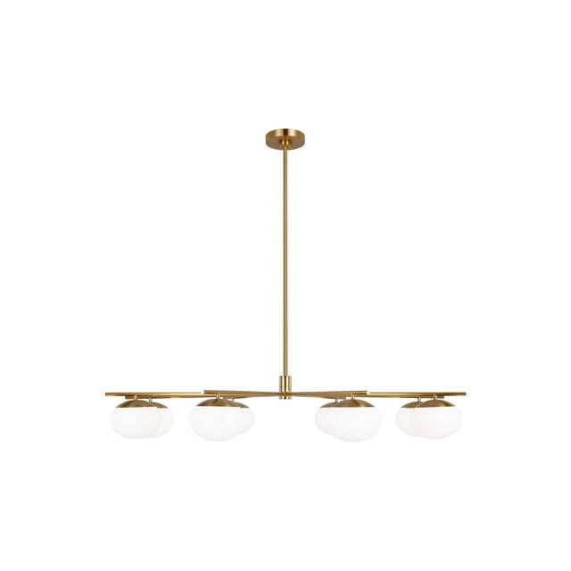2020s ED Ellen DeGeneres by Visual Comfort Studio Lune Extra Large Chandelier, Burnished Brass For Sale - Image 5 of 5