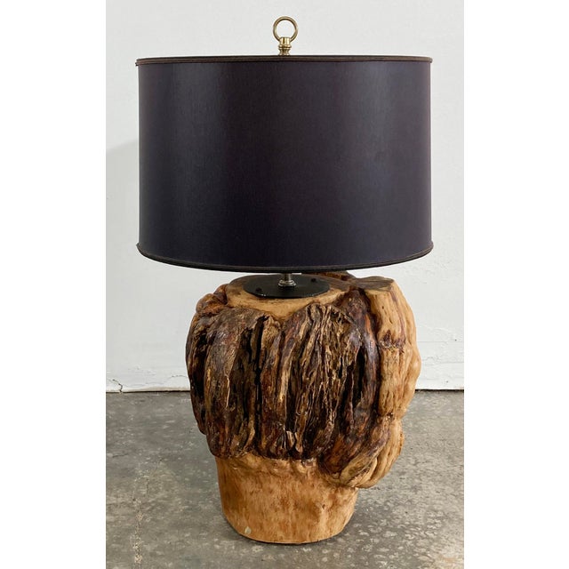 Vintage Knotty Burled Wood Table Lamps, a Pair For Sale - Image 10 of 15