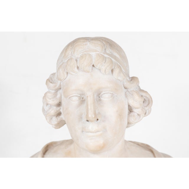 Figurative 18th Century, Carrara Marble Bust, circa 1785 For Sale - Image 3 of 5