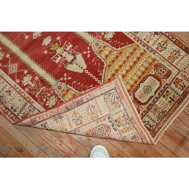 Islamic Zabihi Collection Early 20th Century Column Scroll Turkish Prayer Rug For Sale - Image 3 of 6
