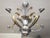 Metal French Art Deco Chandelier in Chrome, Brass and Frosted Glass, 1930s For Sale - Image 7 of 11