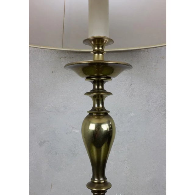 Pair of American Mid-Century English Brass Table Lamps For Sale - Image 9 of 10