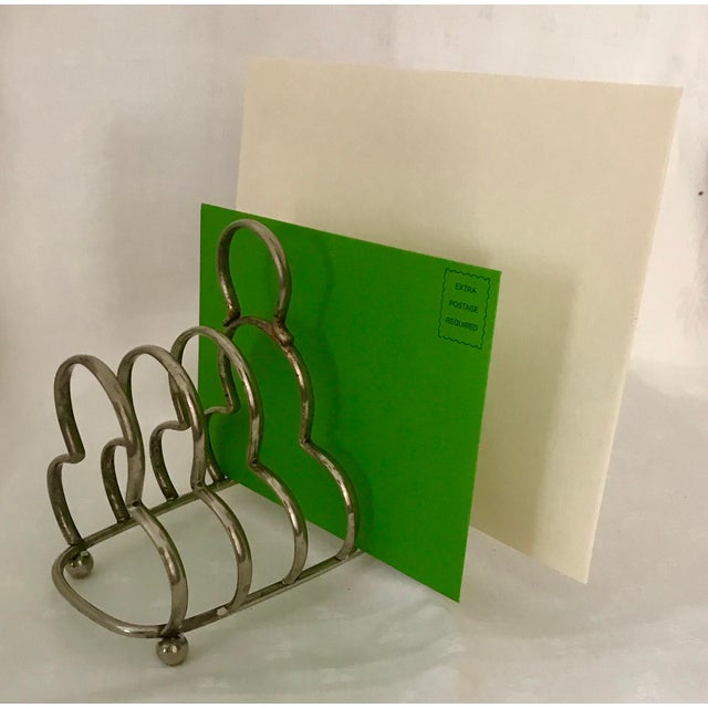 Metal Antique Silver-Plated Toast Rack For Sale - Image 7 of 7