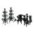 Title: Donald Drumm Brutalist Candelabra and Candlestick Set, Cast Aluminum For Sale