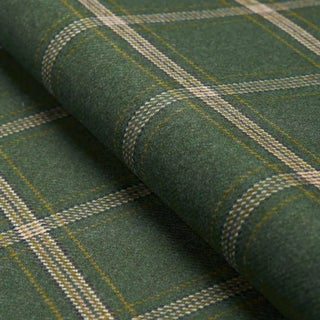 Schumacher Blackburn Merino Plaid in Green For Sale