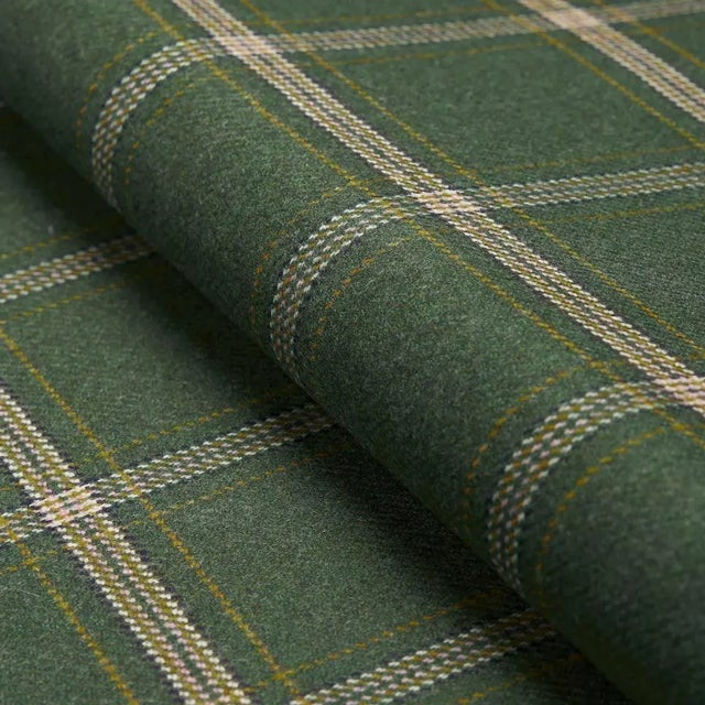 Schumacher Blackburn Merino Plaid in Green For Sale