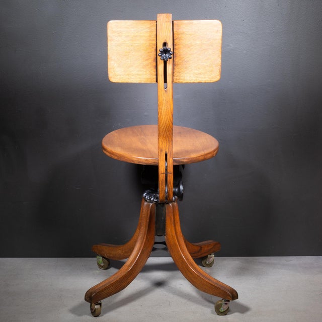 Brown 19th C. Heywood Brothers & Wakefield Company Stenographer's Chair c.1897 For Sale - Image 8 of 9