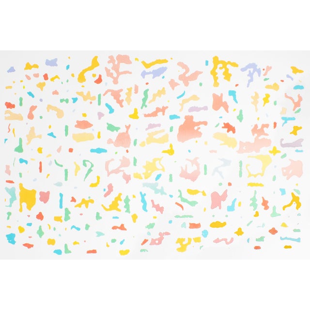 A 1988 serigraph print titled Garden by the American artist Roger Benedetti (born 1948). This print features colorful,...