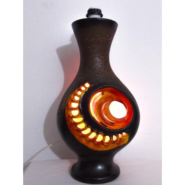 Brown West German Fat Lava Pottery Floor Lamp Base by Walter Gerhards, 1970s For Sale - Image 8 of 8