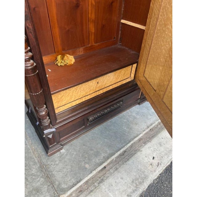 Mid 19th Century Rosewood Antique French Louis XV Rococo Mirrored Armoire For Sale - Image 5 of 5