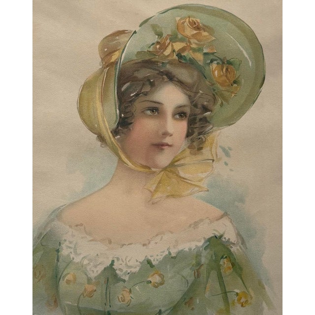 Pair of Vintage Framed Advertising Prints Titled "American Girl" For Sale In Austin - Image 6 of 9