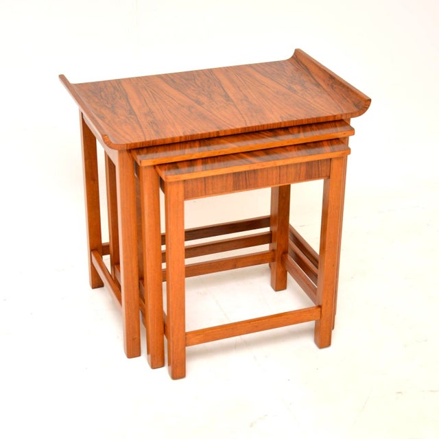 Art Deco Walnut Nesting Tables, 1930s, Set of 3 For Sale - Image 11 of 11