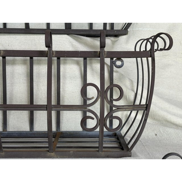 Late 20th Century Late 20th Century Set of Four Wrought Iron Window Boxes For Sale - Image 5 of 12