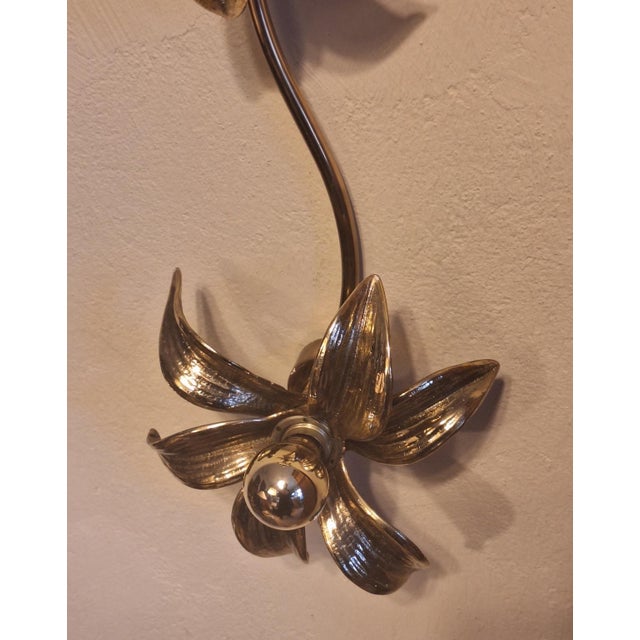Brass Organically Shaped Double Wall Light, 1970s For Sale - Image 11 of 15