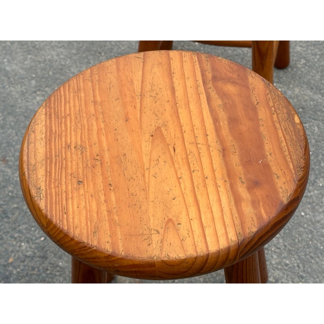 Vintage Pine Stools, 1960s, Set of 3 For Sale - Image 16 of 18