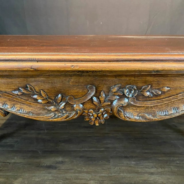French French Louis XV Dining Table or Desk With Museum Quality Carving For Sale - Image 3 of 12