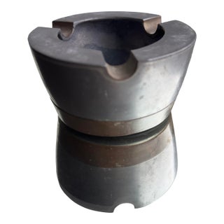 Vintage 1970s Industrial/Brutalist Stainless Steel Ashtray For Sale