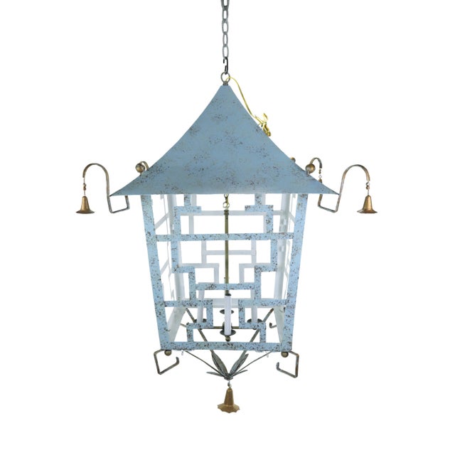 Stunning Retro Pavilion Four-Light Chandelier For Sale - Image 11 of 12