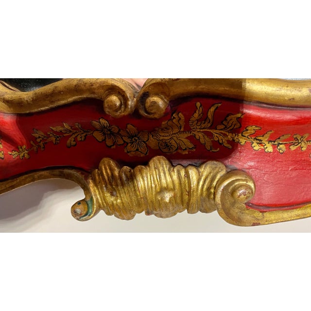 Italian Venetian 18th Century Style Baroque Painted Mirror With Candle Arms For Sale - Image 11 of 12