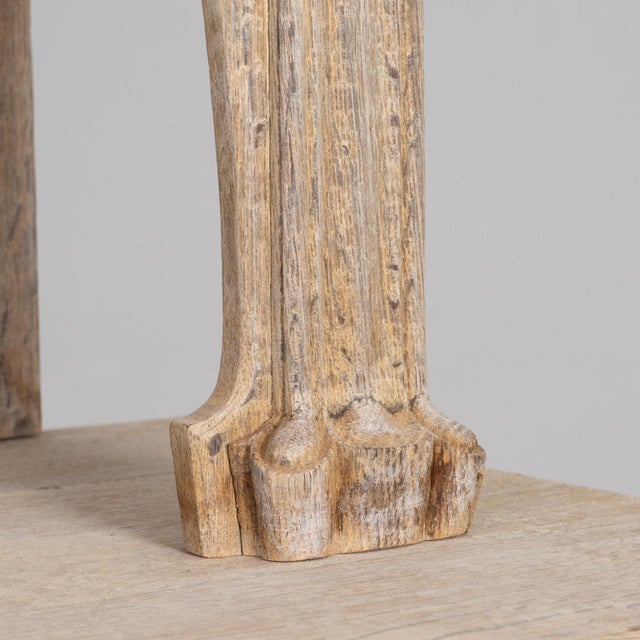 1910s French Art Nouveau Oak Vitrine With Floral Details For Sale - Image 10 of 18