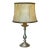 Mid 20th Century Pewter Candlestick Lamp With Original French Shade For Sale