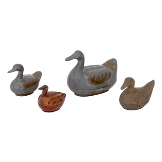 Chinese Duck Form Covered Boxes, 4 For Sale