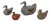 Chinese Duck Form Covered Boxes, 4 For Sale