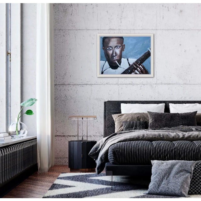Textile Contemporary Portrait African American Blues Musician 27 Club For Sale - Image 7 of 12
