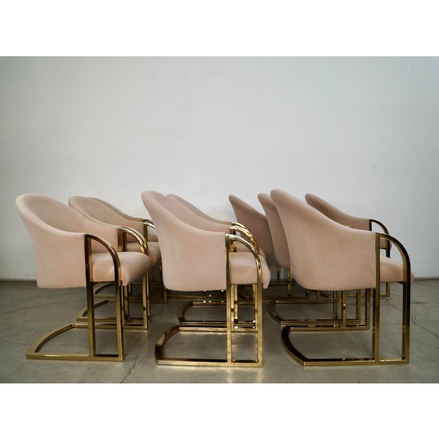 1970’s Hollywood Regency Pierre Cardin Brass Dining Arm Chairs - Set of 10 For Sale In Los Angeles - Image 6 of 12
