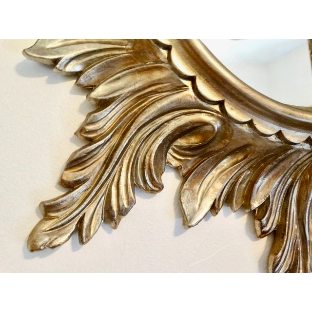 Gold Vintage Italian Gilt Sunburst Mirror For Sale - Image 8 of 11