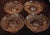 Etched Glass and Enamel Footed Butter Pats Set 2 Set of 2 2" tall x 4" diameter each
