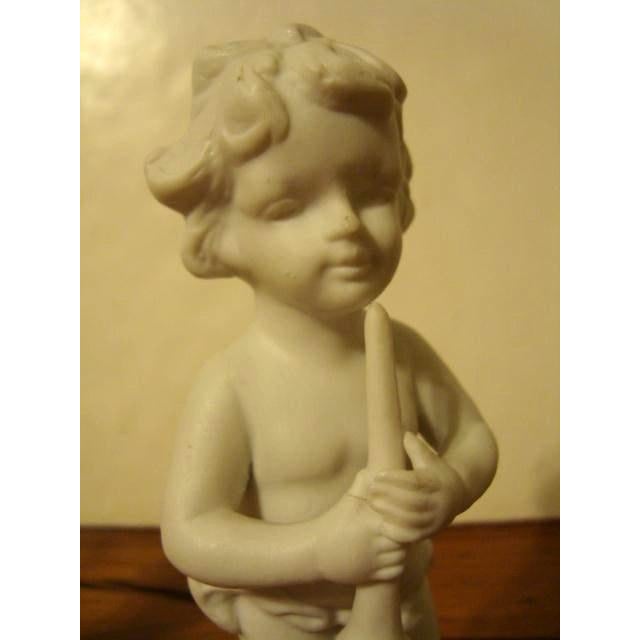 Classical Roman Set of 3 Figurines With Musical Instruments Made of Bisque Porcelain, Mid 20th Century For Sale - Image 3 of 7