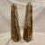 Impressive large pair of polished green and brown onyx obelisks. Great classical design, perfect on a mantle, table,...