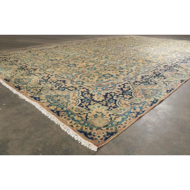 Textile Vintage Persian Yazd Rug - 10'00 x 16'03 For Sale - Image 7 of 9