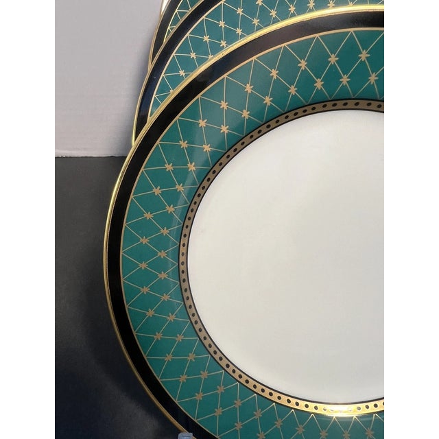 Mid-Century Modern 1990s Fitz and Floyd Chaumont Green Bread Plates -Set of 4 For Sale - Image 3 of 4