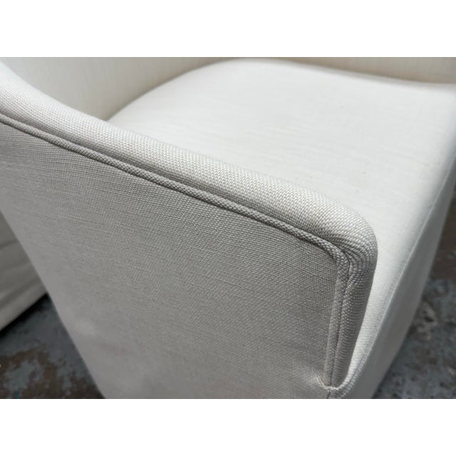 Restoration Hardware Ella Skirted Fabric Dining Side Chairs + Casters, Set of Six For Sale - Image 9 of 12