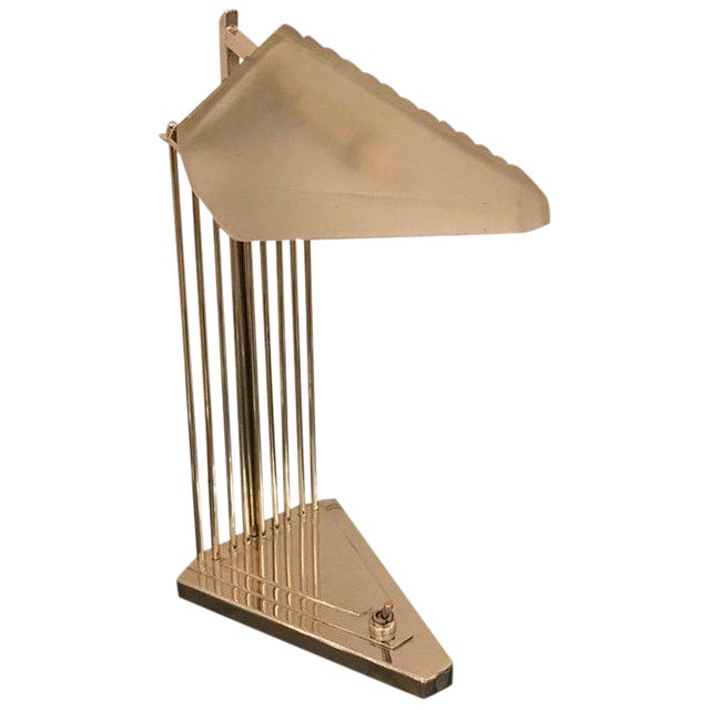 French Art Deco Desk Lamp Signed by Gênet Et Michon For Sale