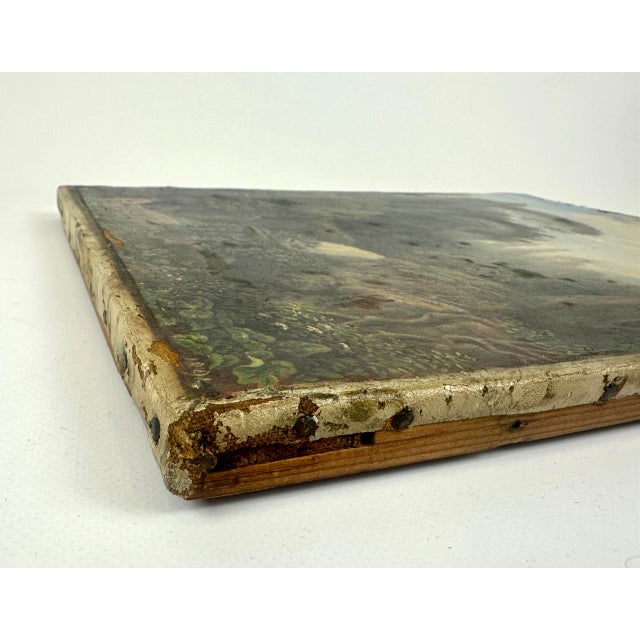 Late 19th Century Landscape with a Boy, Oil on Canvas, 1891 For Sale - Image 5 of 10