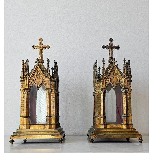 19th Century Signed French Gothic Revival Cathedral Church Reliquary