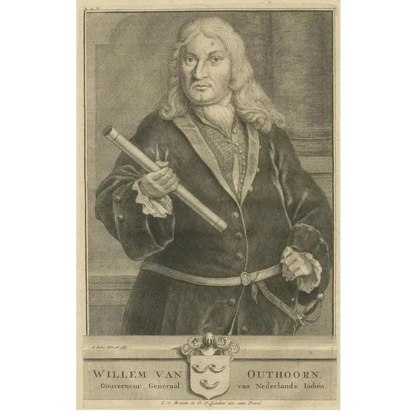 Valentijn, Portrait of Willem Van Outhoorn, 1726, Paper For Sale - Image 3 of 5
