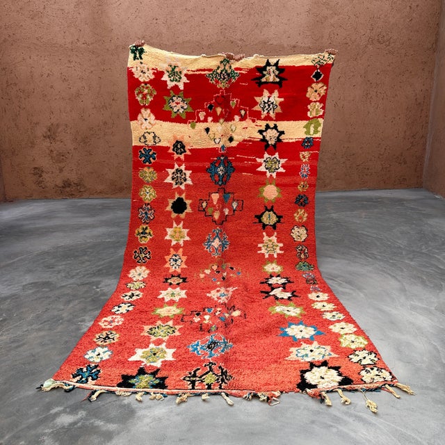 Red Moroccan Colorful Rug - 5'8" X 11'6" Ft For Sale - Image 8 of 9