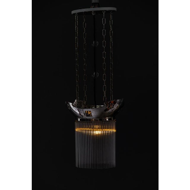 Art Deco Nickel-Plated Pendants with Glass Sticks, 1920s, Set of 3 For Sale - Image 16 of 18