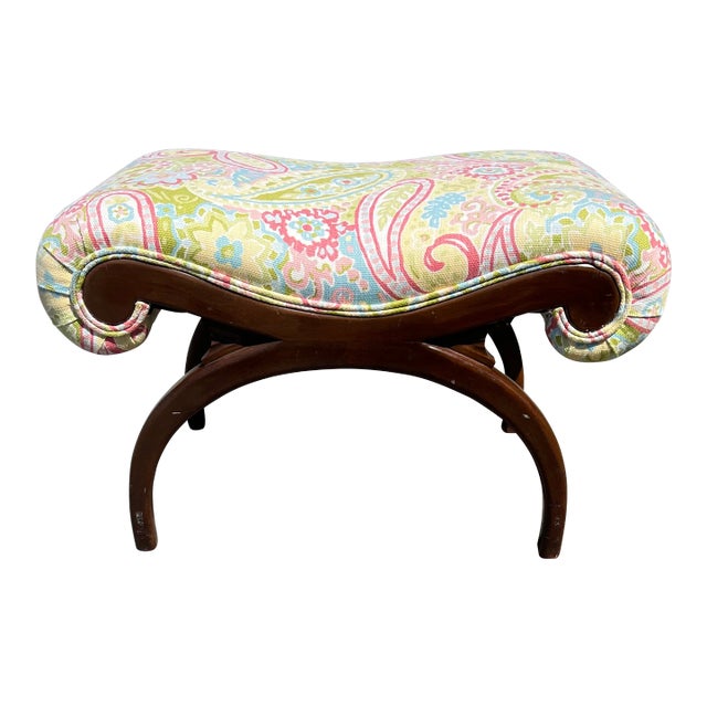 1960s Vintage Bench Stool Ottoman For Sale