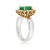 Green 3 Carat Vivid Green Colombian Emerald and Diamond Halo Ring 18K White Gold, Size 7 For Sale - Image 8 of 10